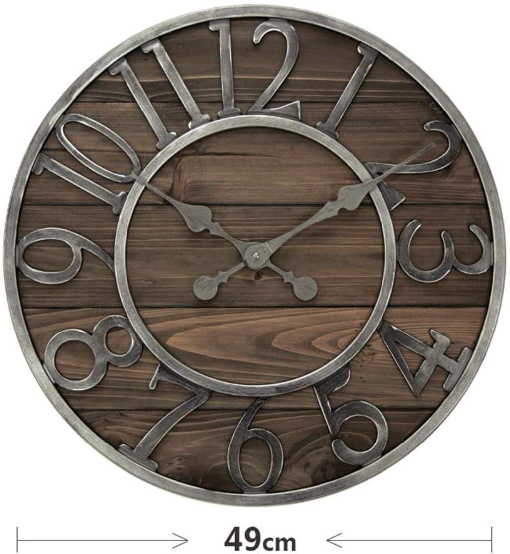 Amazon.co.jp: 壁掛け時計、レトロクリエイティブビッグウッド時計